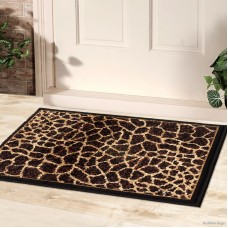 Allstar Black Doormat Accent Rug Woven High Quality Rug, Raw Natural Animal Skin Design Area Rug, Giraffe Skin (2' 0" x 2' 11")   